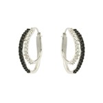 Black and White Cubic Zirconia Double Hoops Black and White Cubic Zirconia Double Hoops